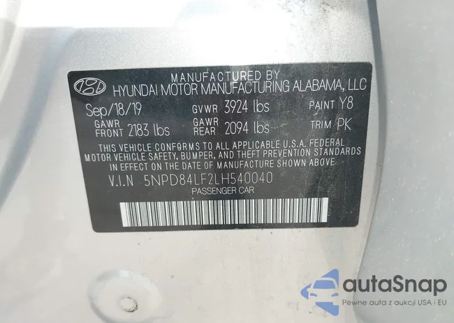 5NPD84LF2LH540040: 42650203