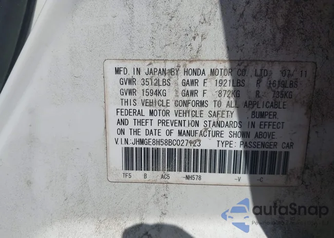 JHMGE8H58BC027123: 42650232