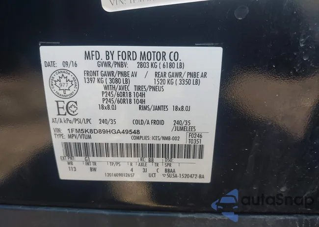 1FM5K8D89HGA49548: 42650293