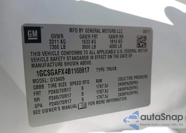 1GCSGAFX4B1168817: 42650299