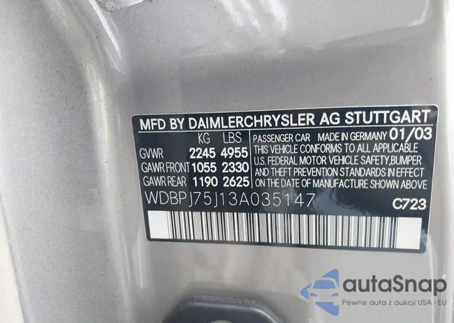 WDBPJ75J13A035147: 42650301