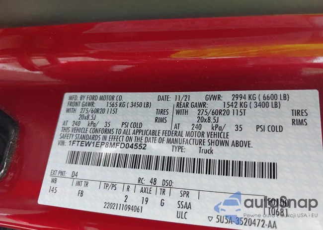 1FTEW1EP8MFD04552: 42651475