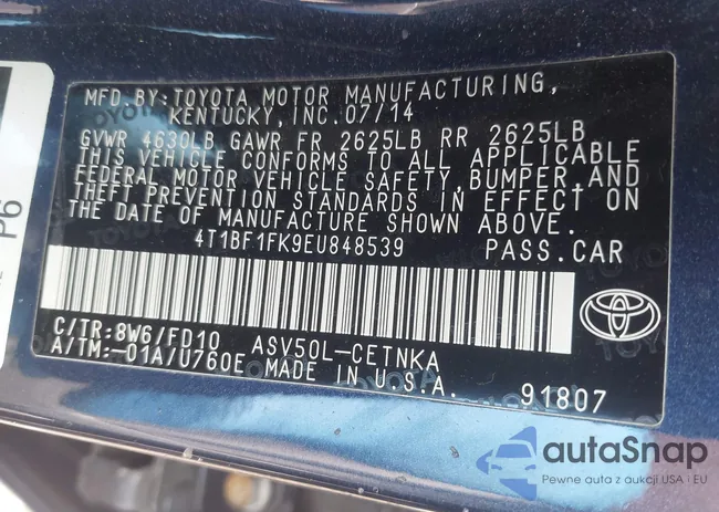 4T1BF1FK9EU848539: 42651577