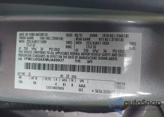 1FMCU0G6XMUA89937: 42651631