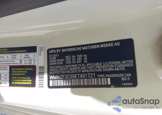 WMWZF3C59ET491721: 42651931