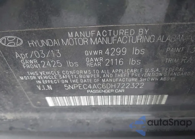 5NPEC4AC6DH722322: 42650961