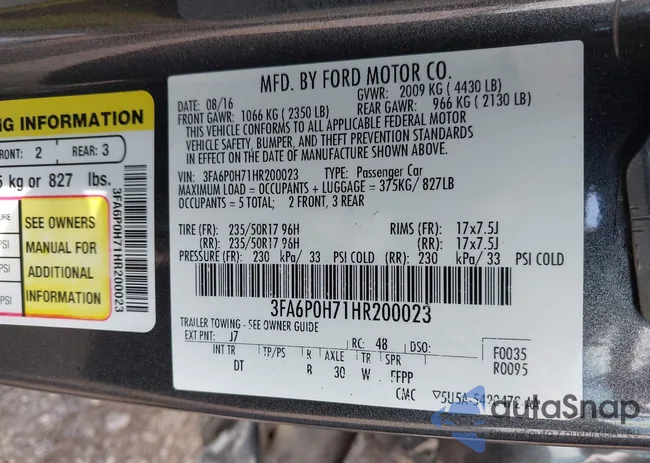 3FA6P0H71HR200023: 42651007