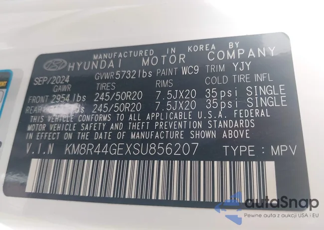 KM8R44GEXSU856207: 42651156