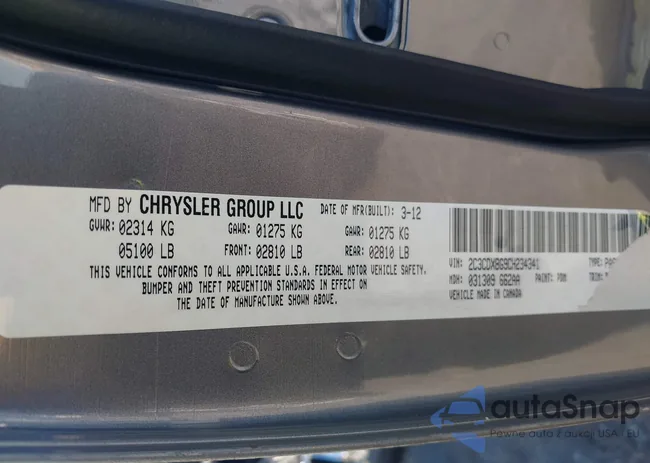 2C3CDXBG9CH234341: 42652501