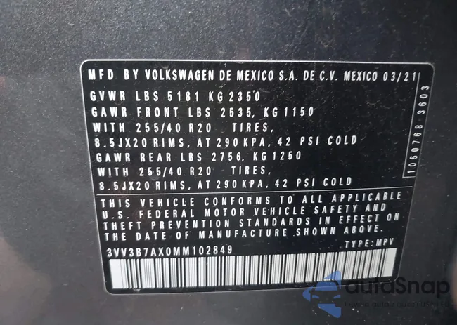 3VV3B7AX0MM102849: 42652693