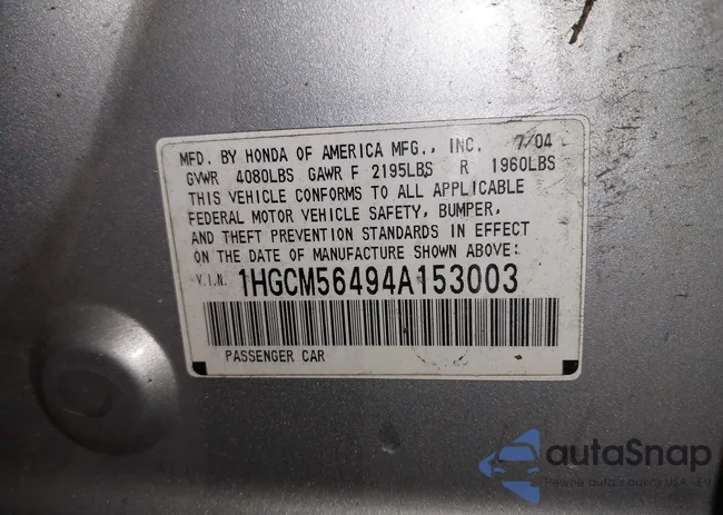 1HGCM56494A153003: 42652777