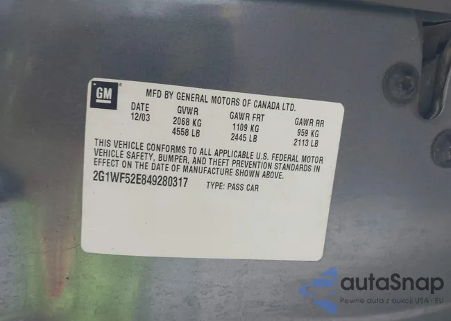 2G1WF52E849280317: 42651975