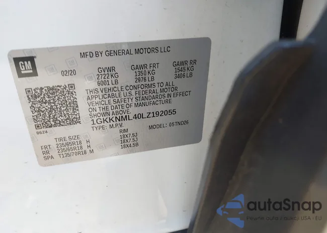 1GKKNML40LZ192055: 42652139