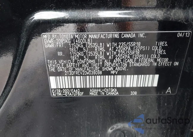 2T3DFREV2DW039098: 42653367