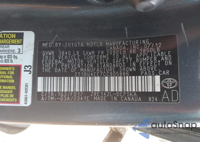 2T1BU4EE7CC905886: 42653531