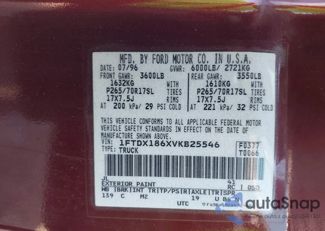 1FTDX186XVKB25546: 42653662