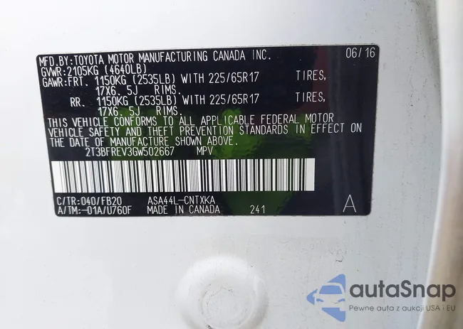 2T3BFREV3GW502667: 42653721