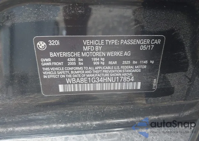 WBA8E1G34HNU17854: 42653103