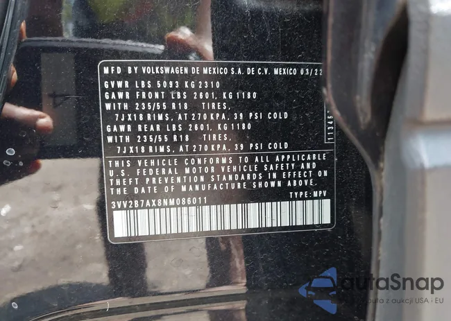 3VV2B7AX8NM086011: 42654498