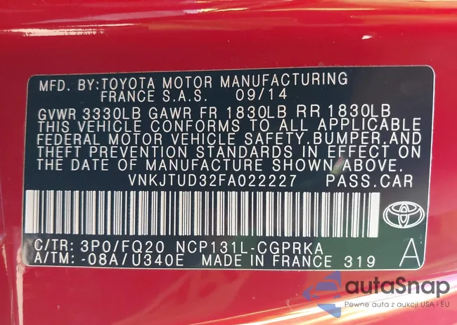 VNKJTUD32FA022227: 42654504