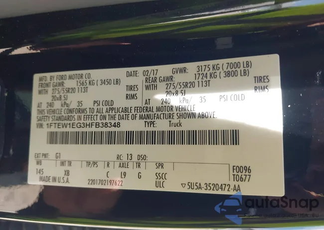 1FTEW1EG3HFB38348: 42654559