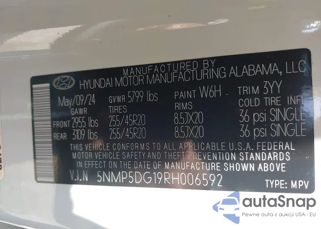 5NMP5DG19RH006592: 42654567