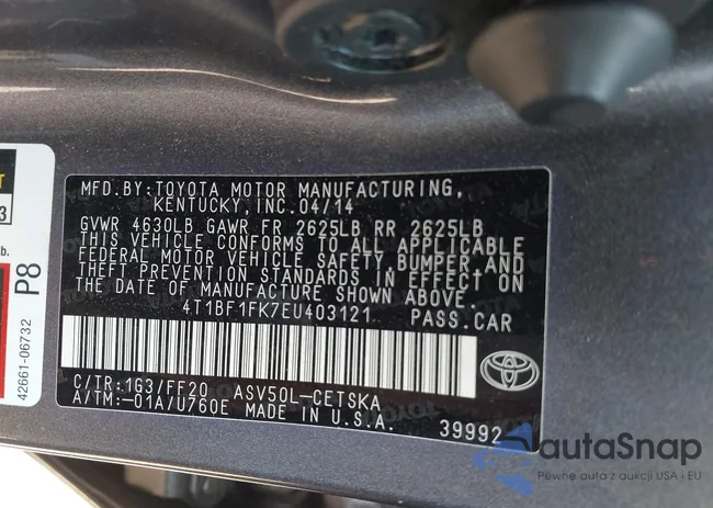 4T1BF1FK7EU403121: 42654644