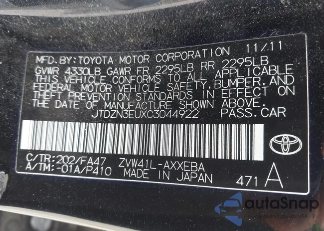 JTDZN3EUXC3044922: 42654863