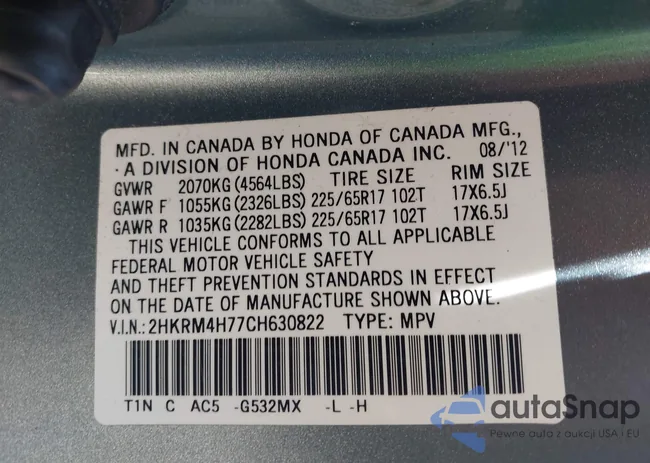 2HKRM4H77CH630822: 42654873