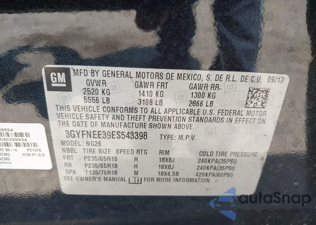 3GYFNEE39ES543398: 42654009