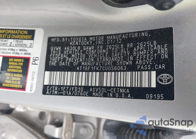 4T1BF1FK7CU056063: 42654021