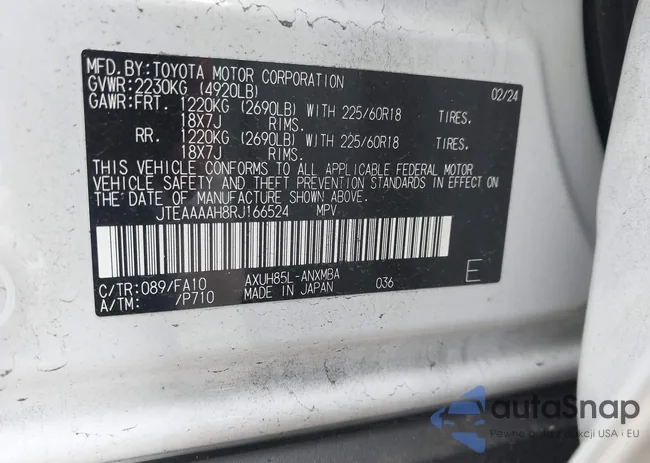 JTEAAAAH8RJ166524: 42654205