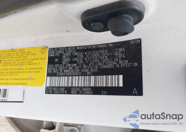 2T2GK31U09C059012: 42654222