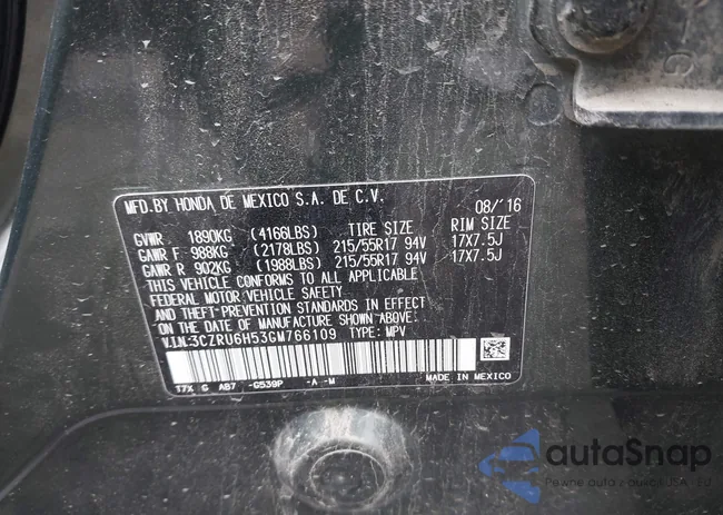 3CZRU6H53GM766109: 42654248