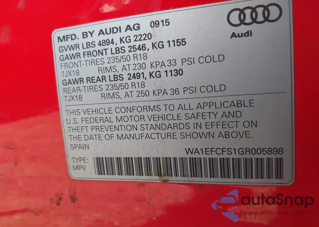 WA1EFCFS1GR005898: 42655345