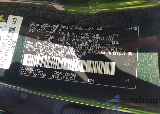 5TFUY5F15AX137953: 42655445