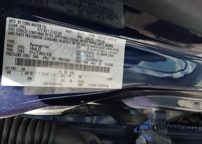 1FAHP3F22CL157417: 42655527