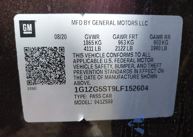 1G1ZG5ST9LF152604: 42655537