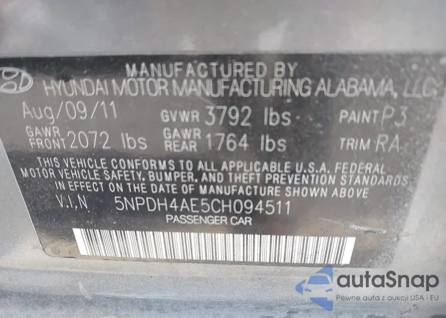 5NPDH4AE5CH094511: 42655678