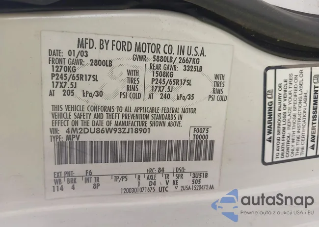 4M2DU86W93ZJ18901: 42655835