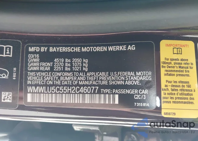 WMWLU5C55H2C46077: 42655130