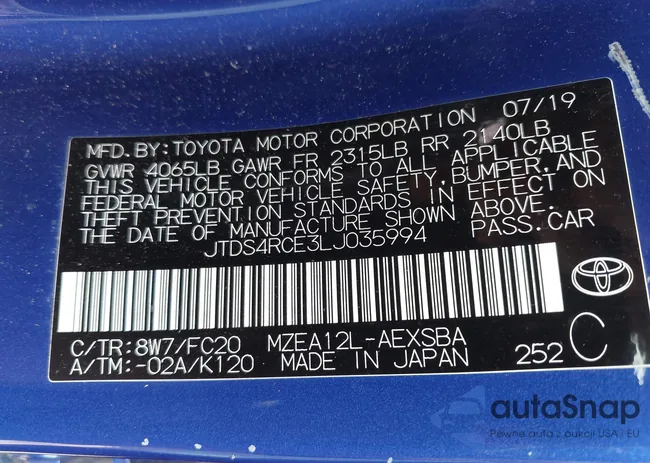 JTDS4RCE3LJ035994: 42656317