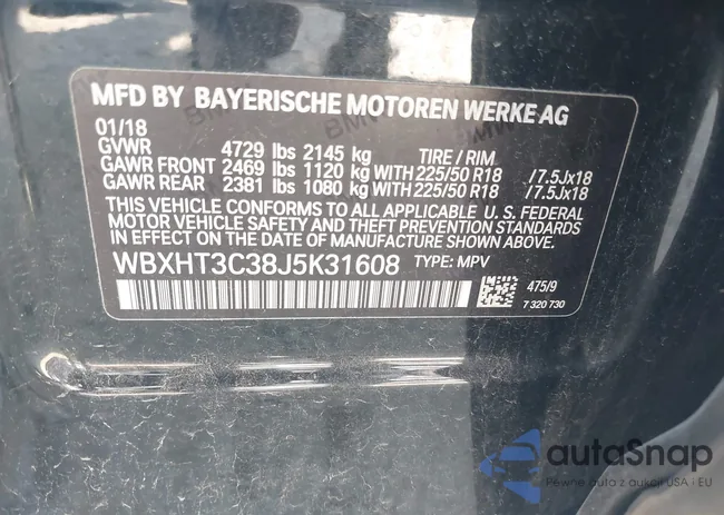 WBXHT3C38J5K31608: 42656438