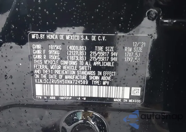 3CZRU5H5XNM724589: 42656467