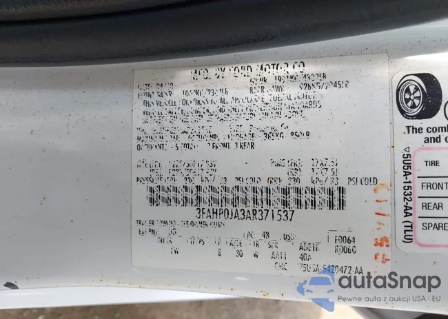 3FAHP0JA3AR371537: 42656575