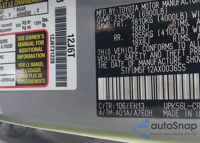 5TFUM5F12AX003655: 42656593