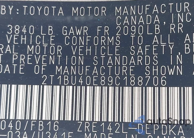 2T1BU40E89C188706: 42656741