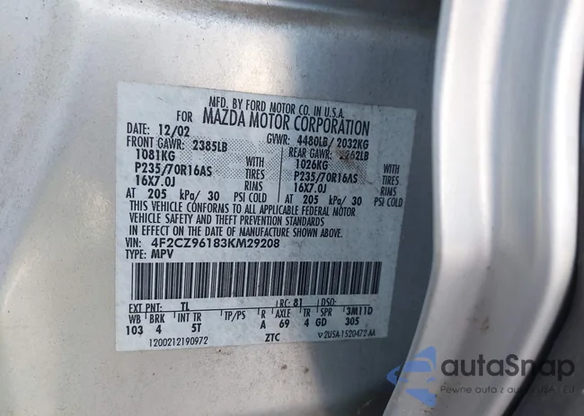 4F2CZ96183KM29208: 42655960