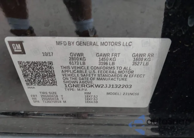 1GNERGKW2JJ132203: 42655991