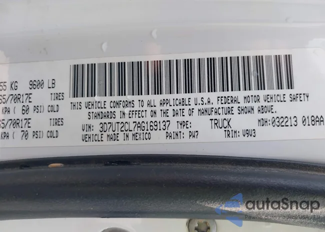 3D7UT2CL7AG169137: 42656015